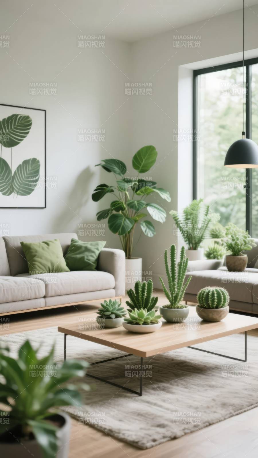 绿意盎然的客厅图片