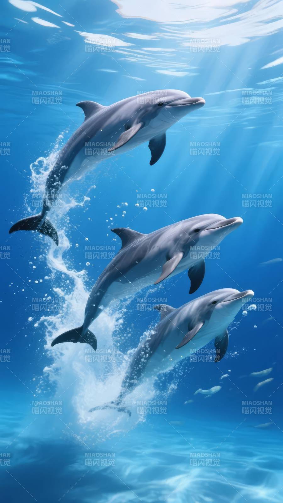 海豚跃水瞬间图片