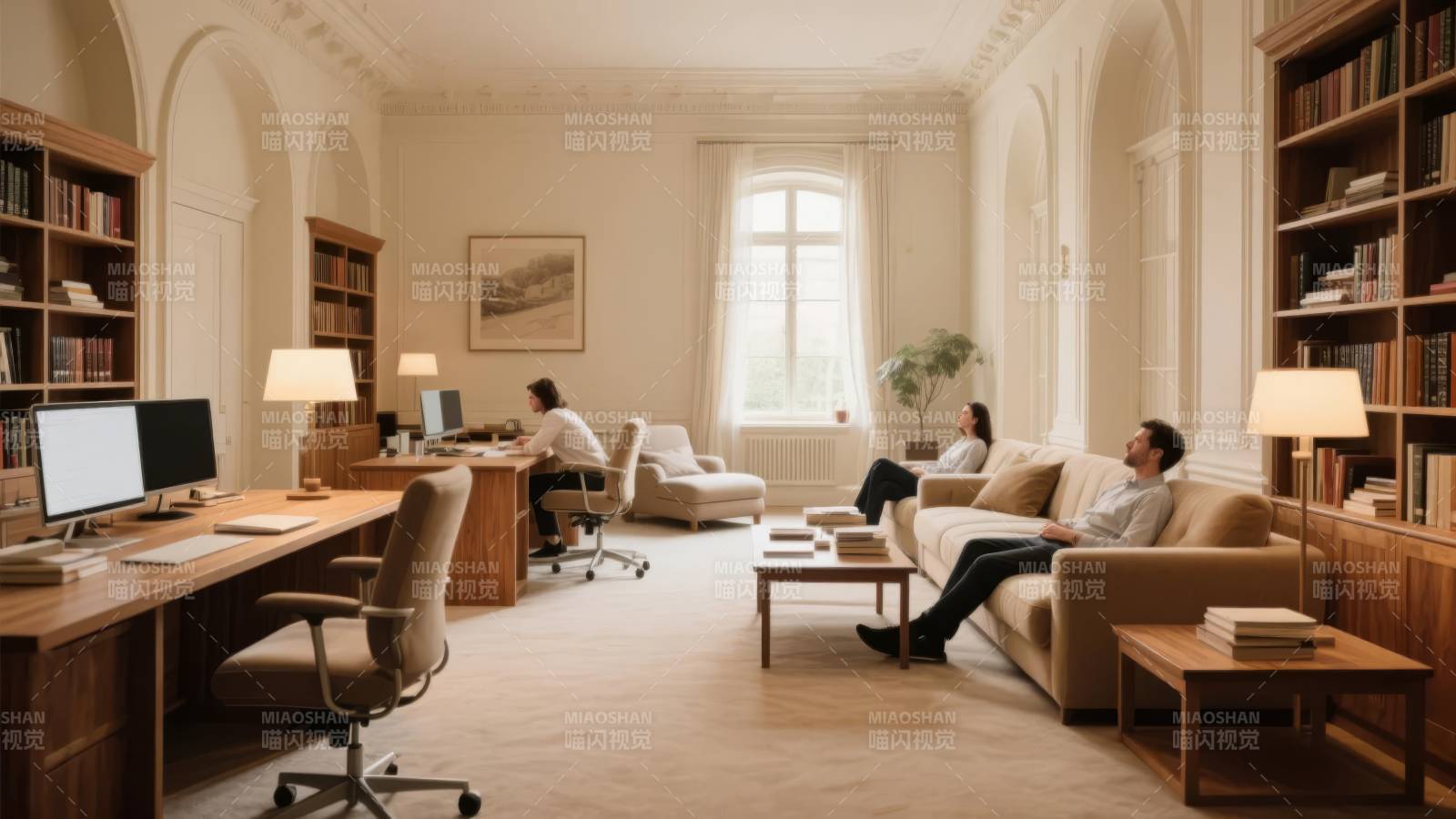 书房里的宁静时光图片