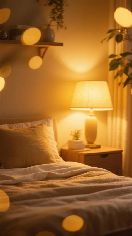 温馨卧室夜景图片