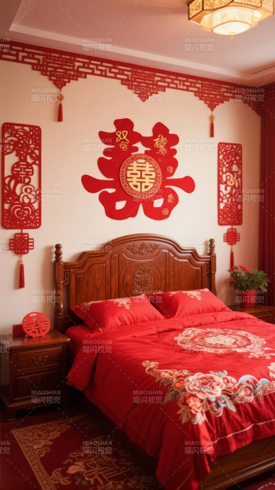 中式婚房喜庆布置图片