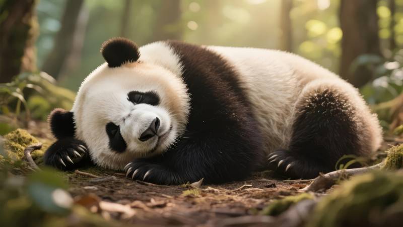 熊猫林间小憩图片