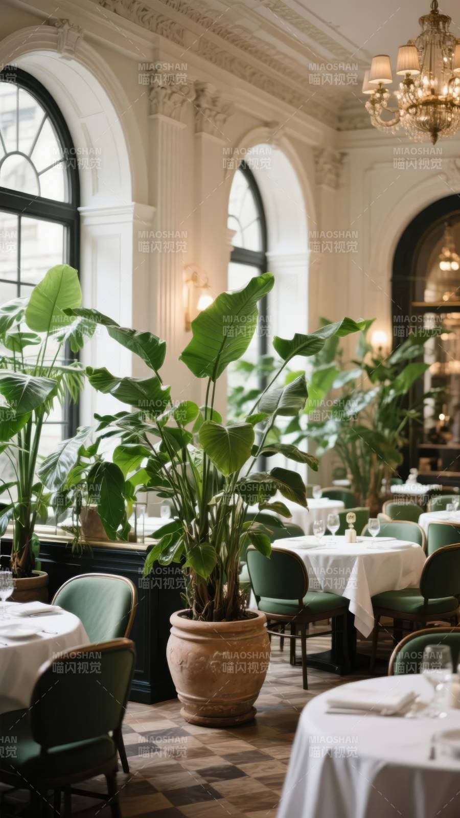 典雅餐厅绿植点缀图片