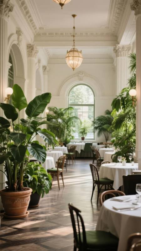 典雅餐厅绿意盎然图片