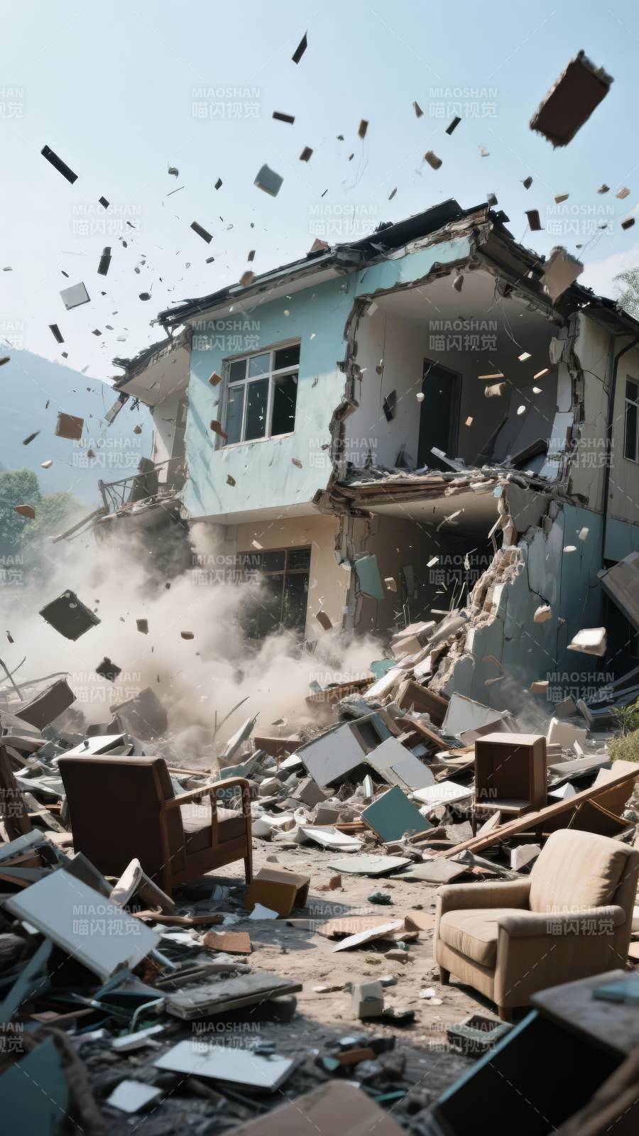 房屋爆炸瞬间图片