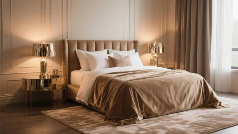 温馨卧室静谧夜图片