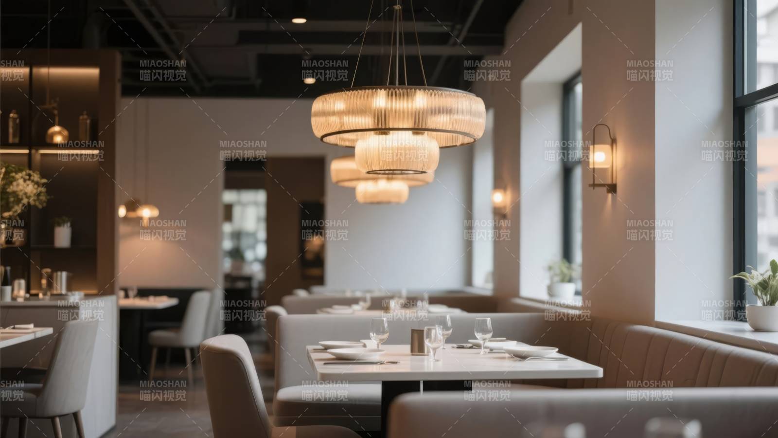 现代餐厅优雅用餐区图片