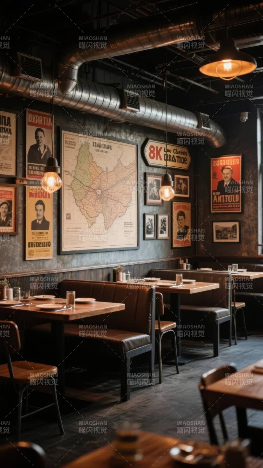 复古工业风餐厅图片