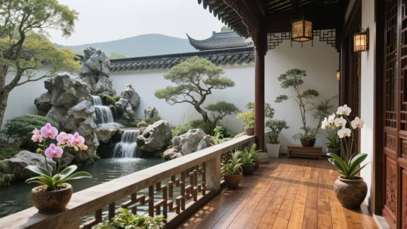 中式庭院美景图片