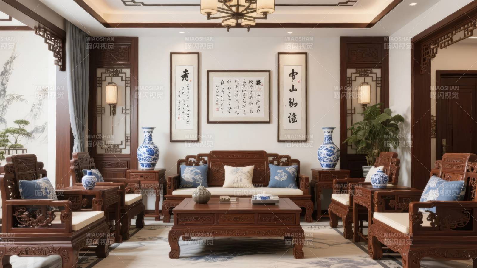 中式古典客厅布置图片