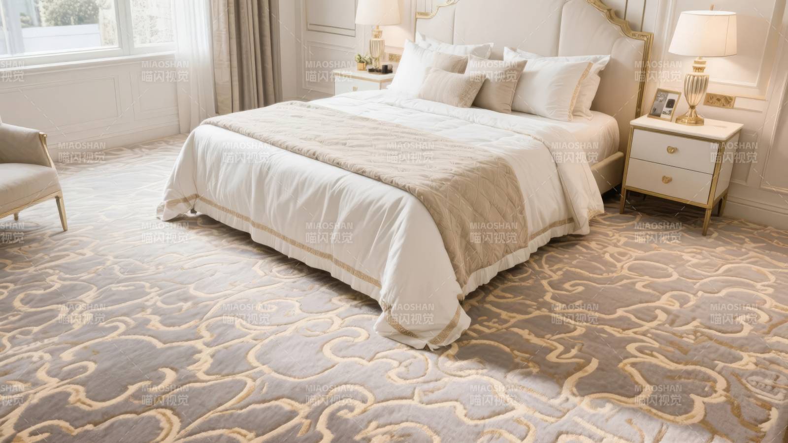 优雅卧室地毯图片