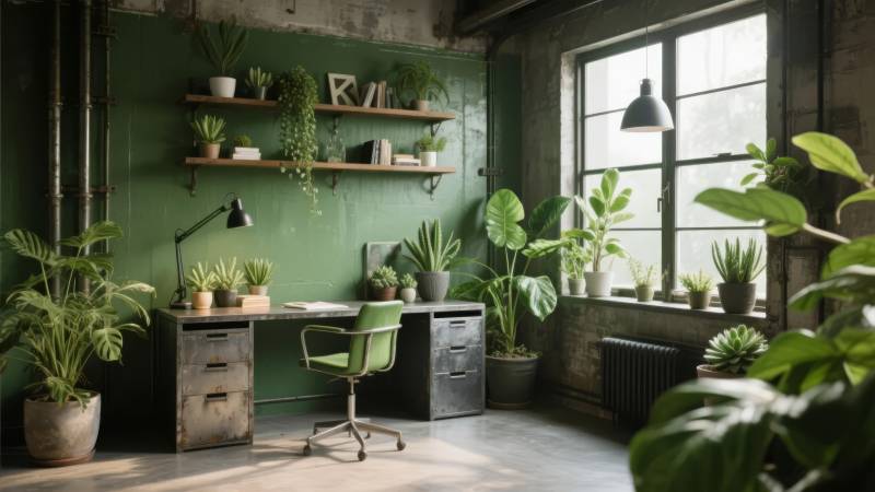 绿意盎然的工作室图片