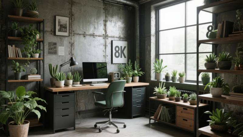 绿意盎然的办公角落图片