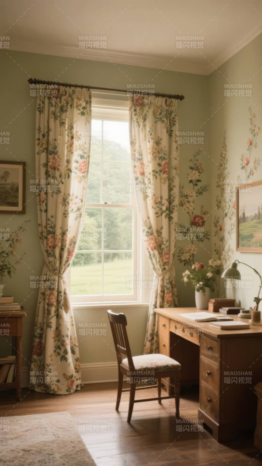 花窗书斋静谧时光图片