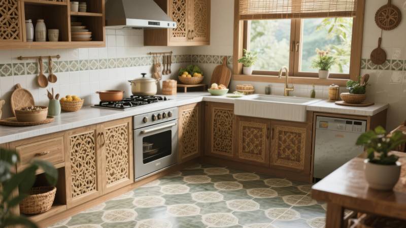 温馨田园厨房图片