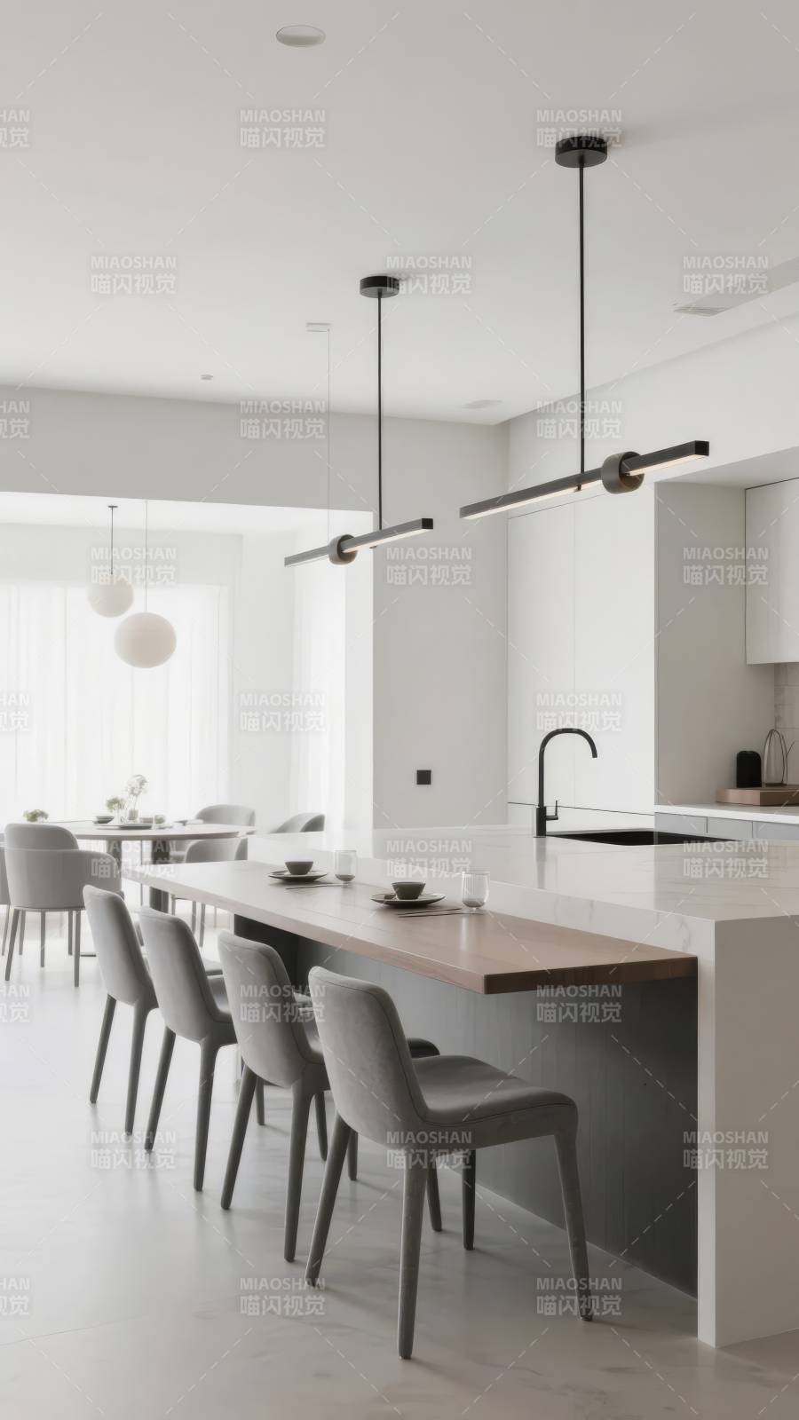 现代简约厨房餐厅图片