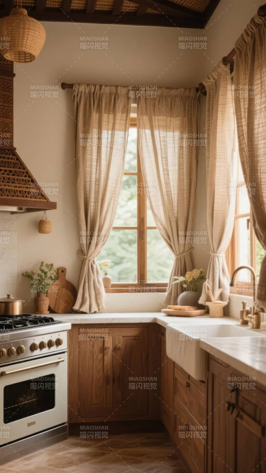 温馨木质厨房图片
