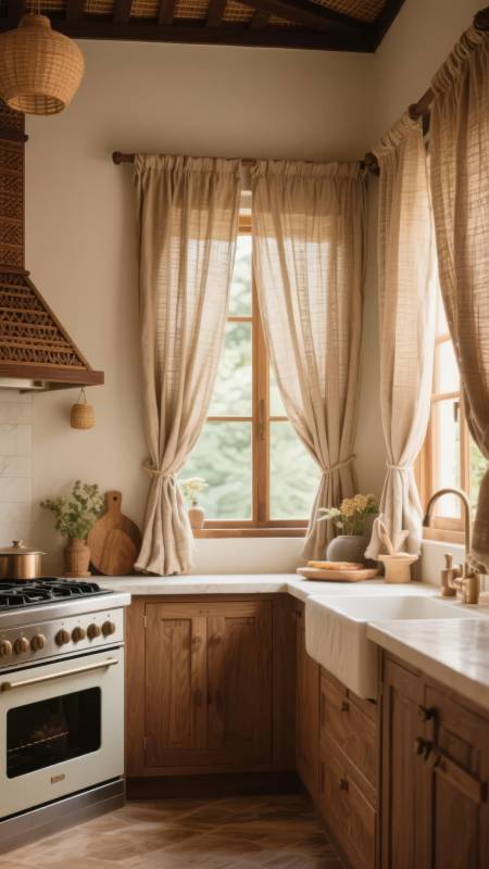 温馨木质厨房图片