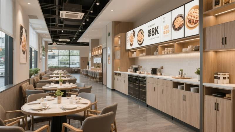 现代简约餐厅内部图片