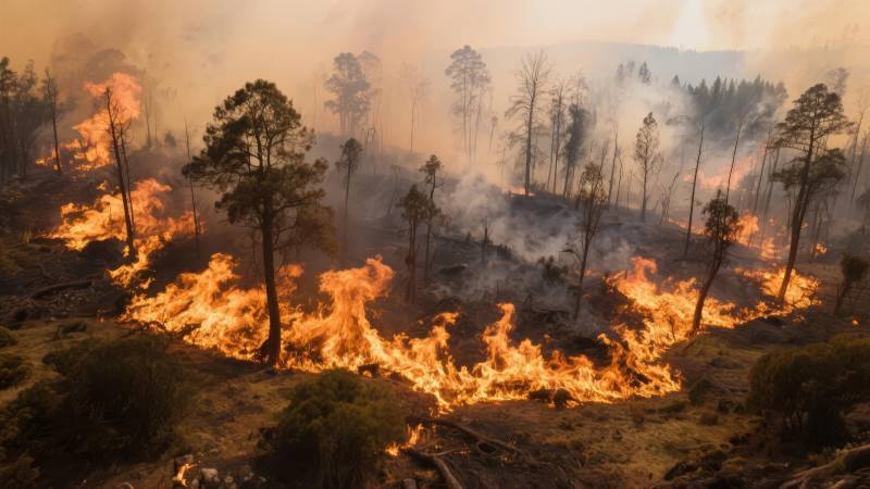 山火肆虐森林图片