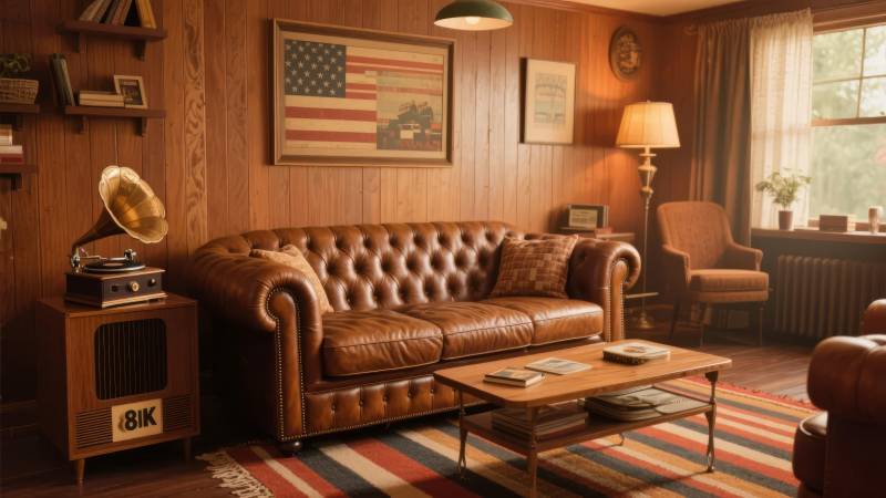 复古客厅温馨一角图片