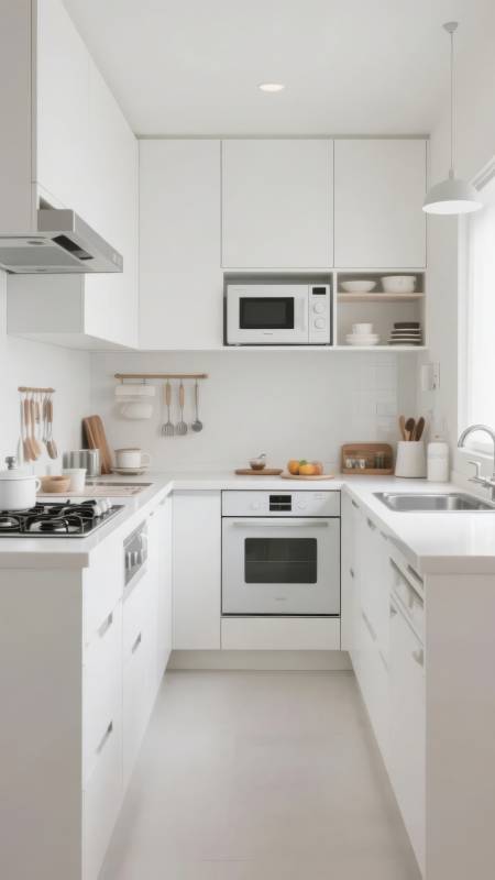 极简白色厨房设计图片