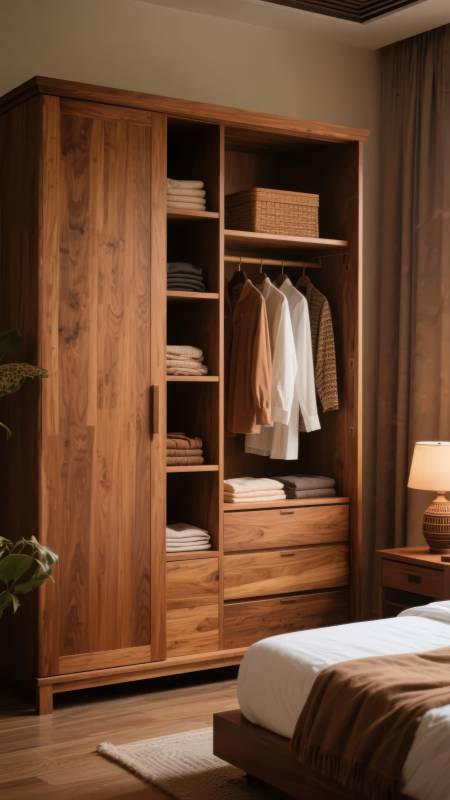 木质衣柜卧室布置图片