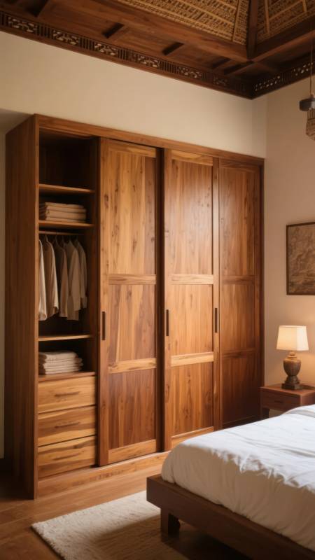 木质衣柜卧室实景图片