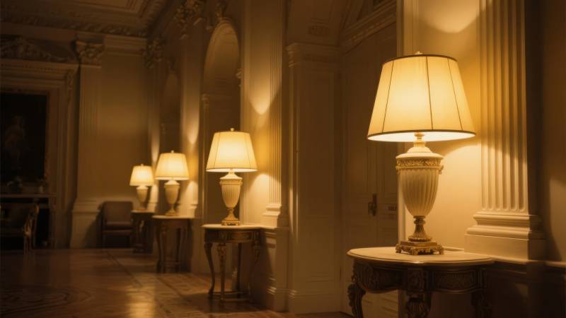古典大厅的温馨灯光图片