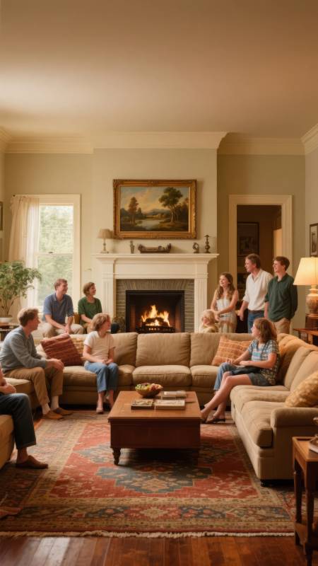 温馨家庭客厅聚会图片