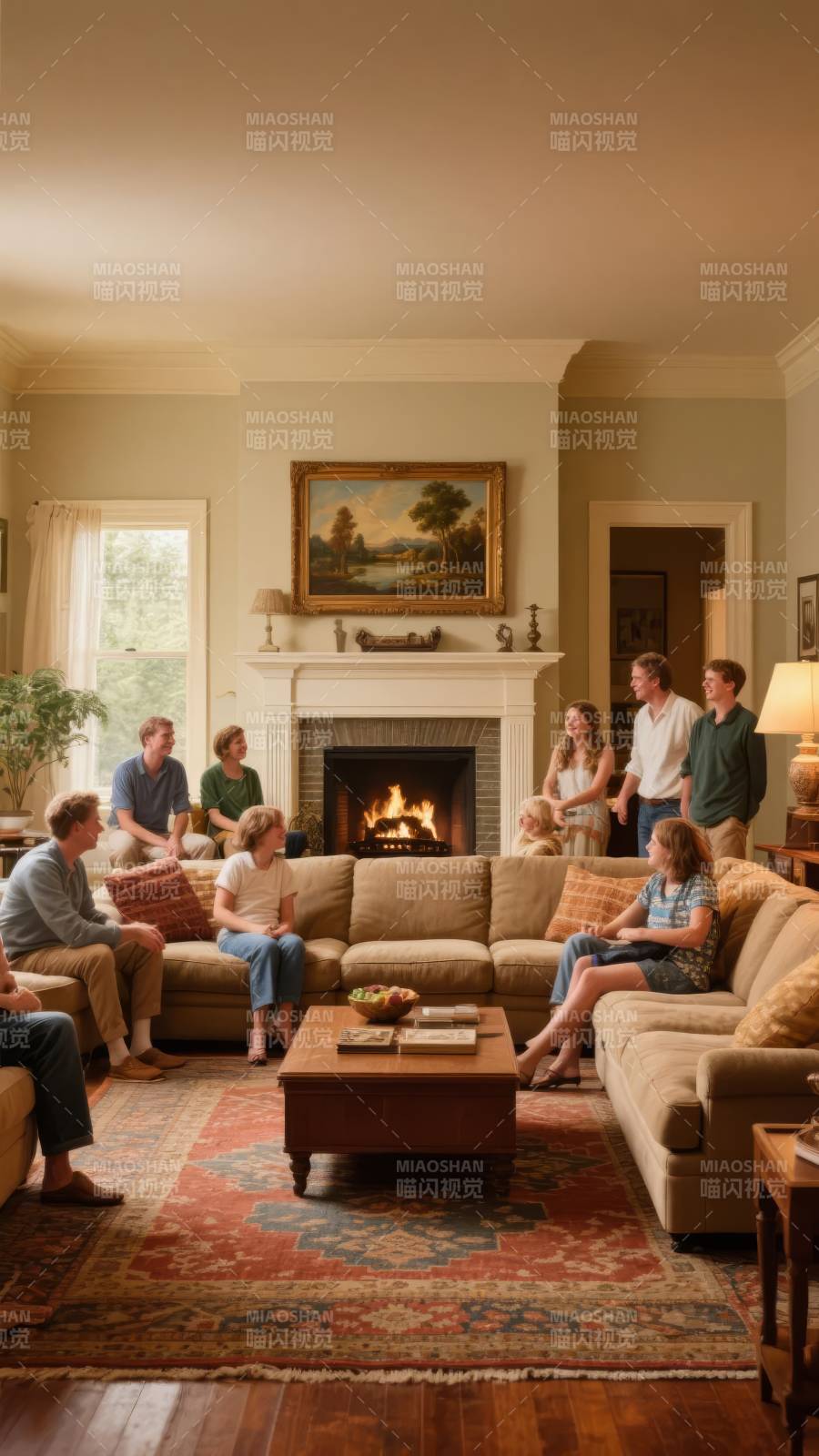 温馨家庭客厅聚会图片