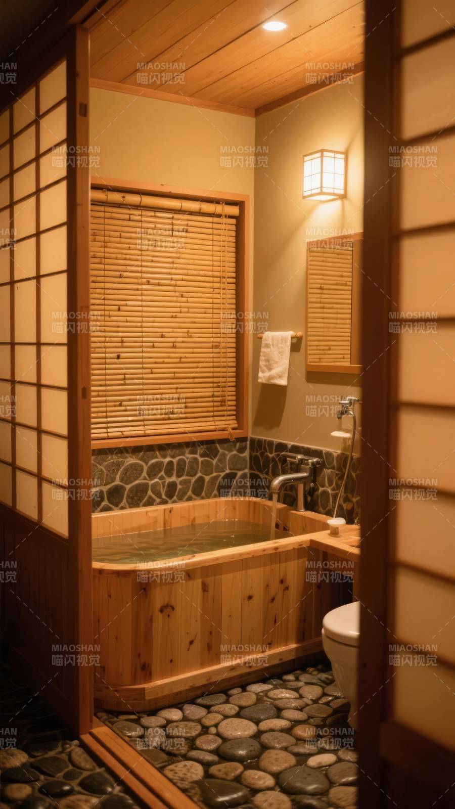 日式温泉浴缸图片