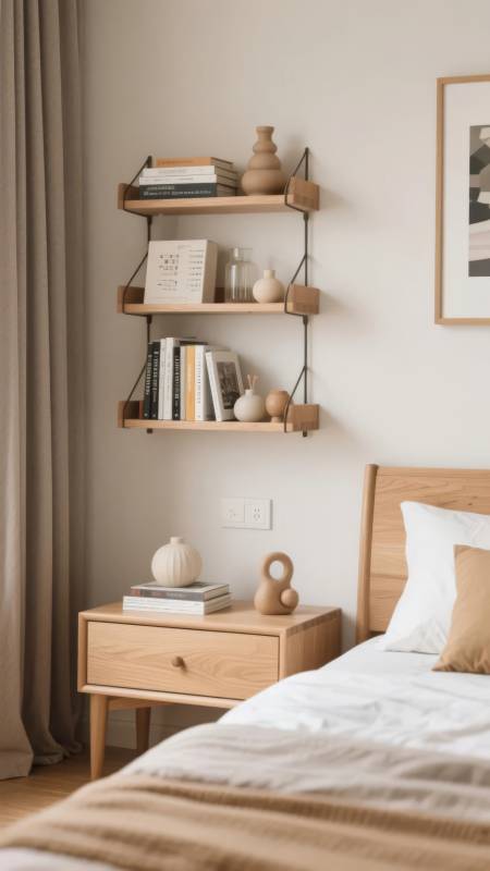 简约卧室书架设计图片