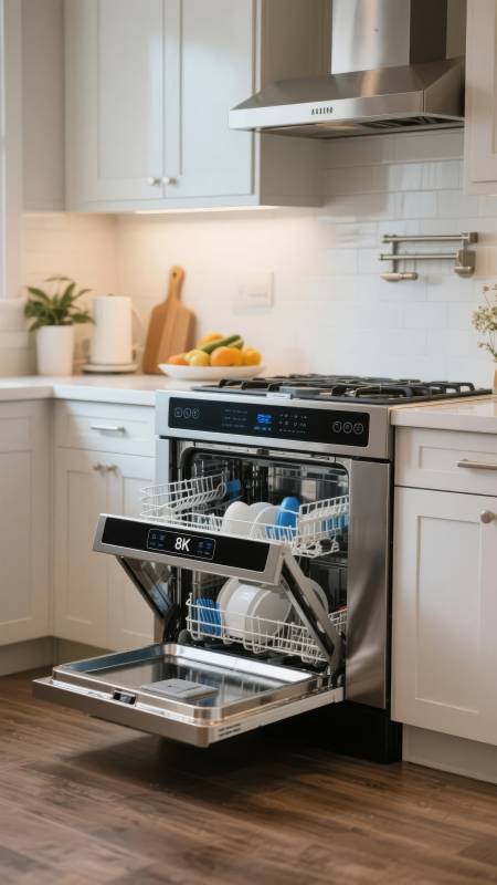 现代厨房洗碗机图片