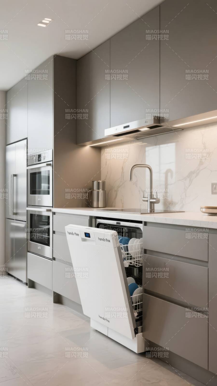 现代厨房洗碗机图片