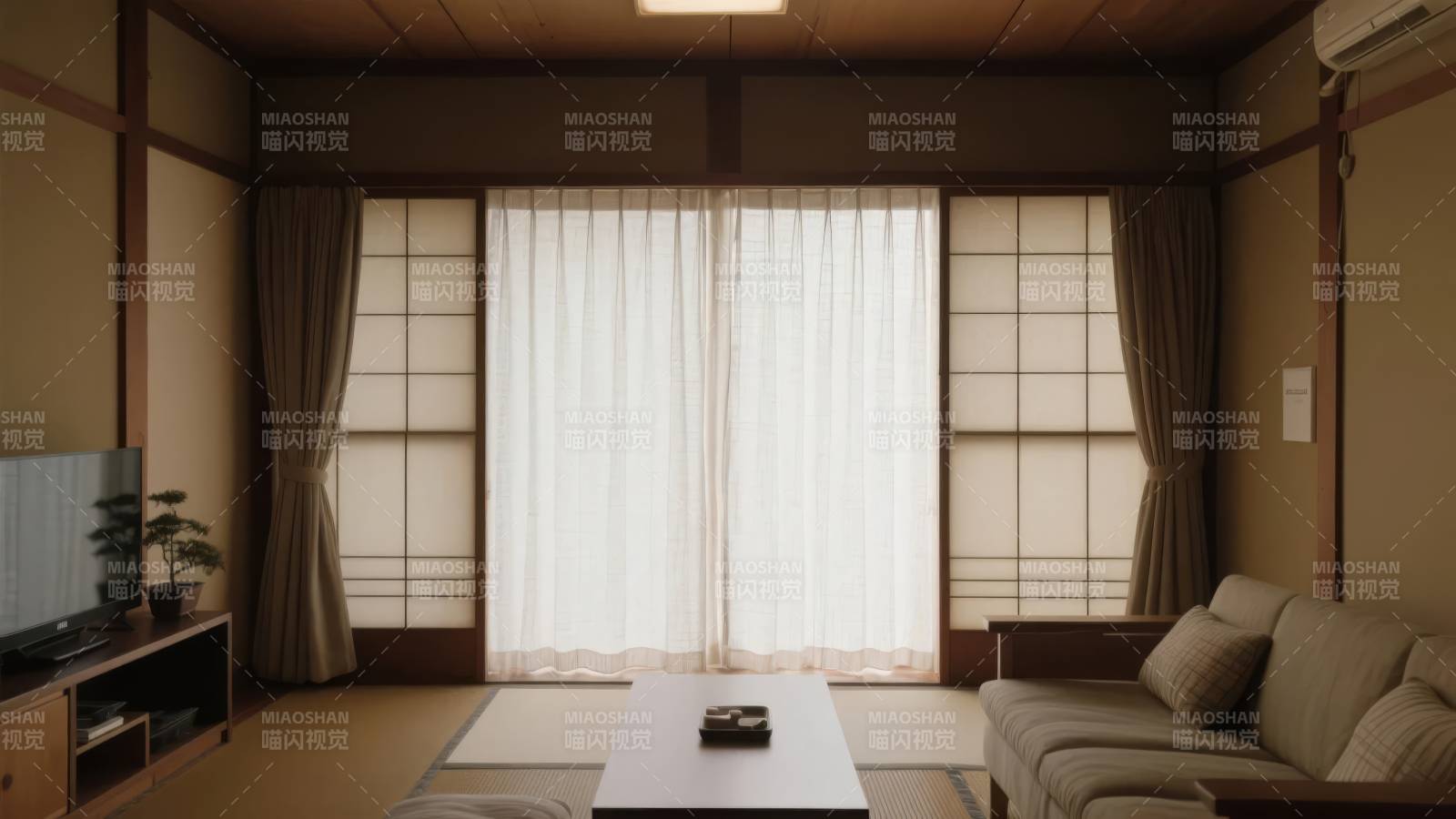 日式客厅静谧温馨图片