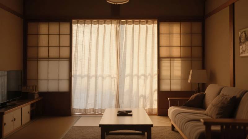 日式客厅静谧温馨图片