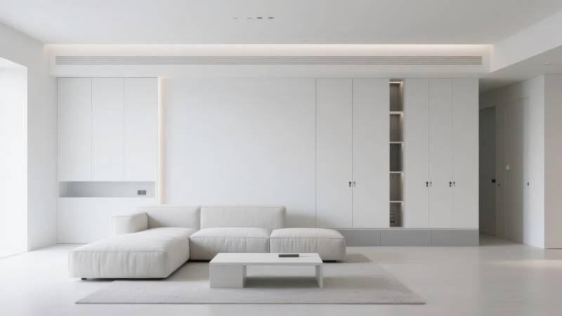 极简白色客厅设计图片