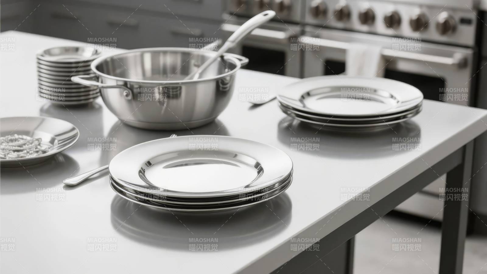 厨房餐具准备中图片