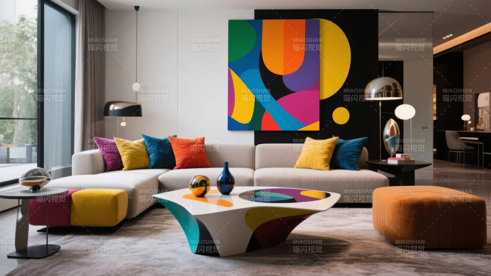 色彩斑斓的现代客厅图片