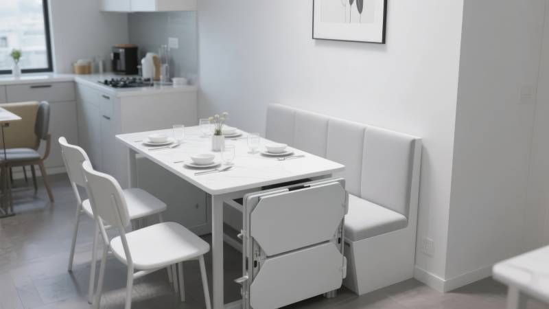 简约白色餐厅一角图片