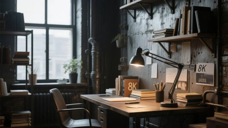 复古书房静谧一角图片