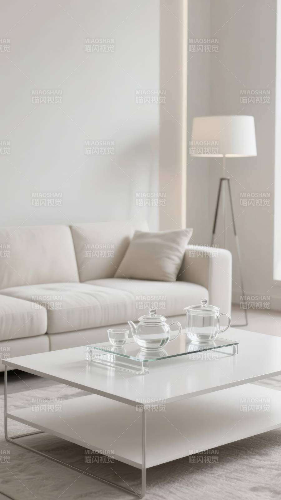 简约客厅茶几布置图片