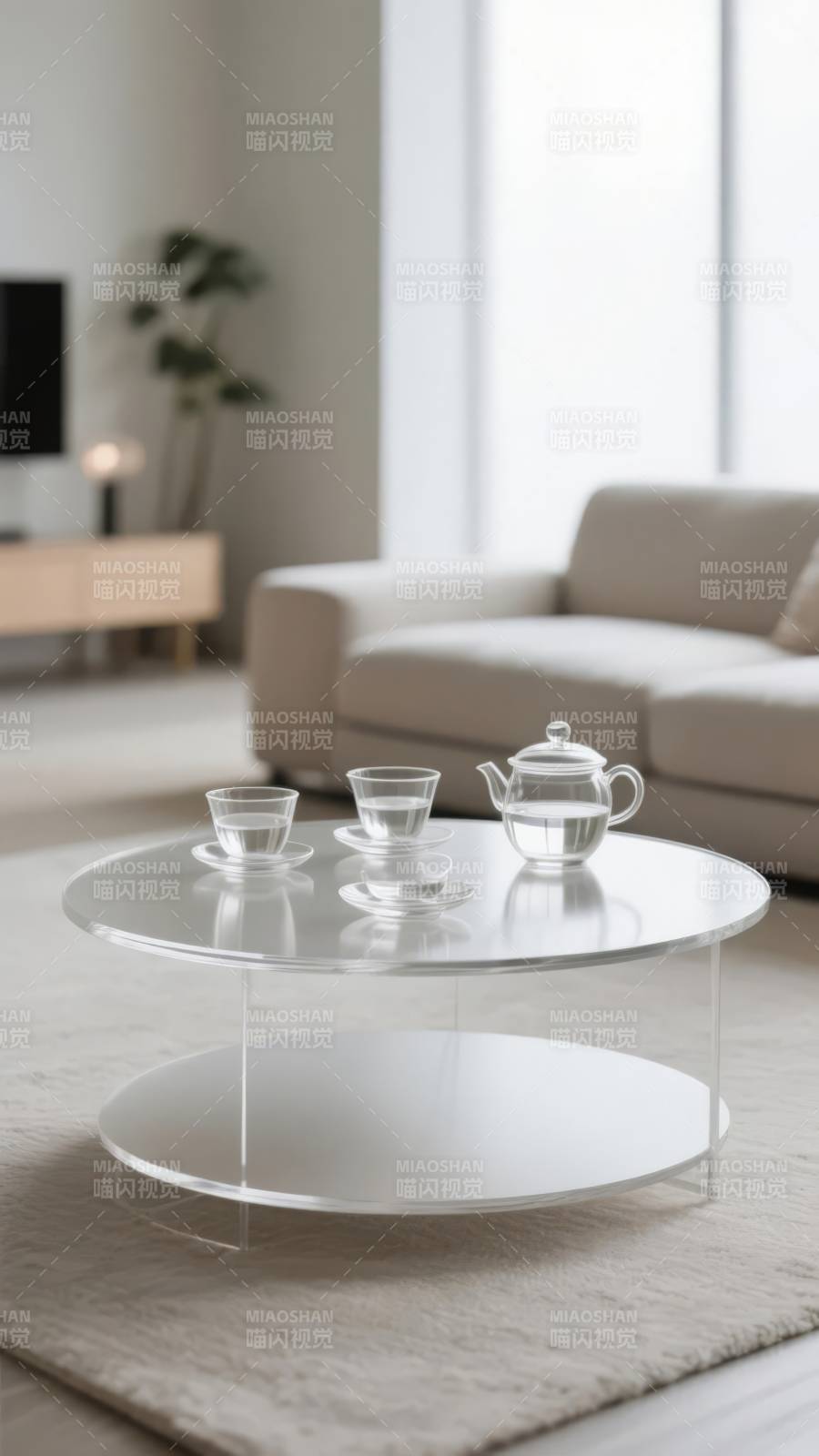 现代简约茶几布置图片