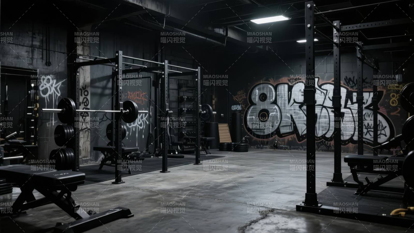 地下健身房涂鸦墙图片