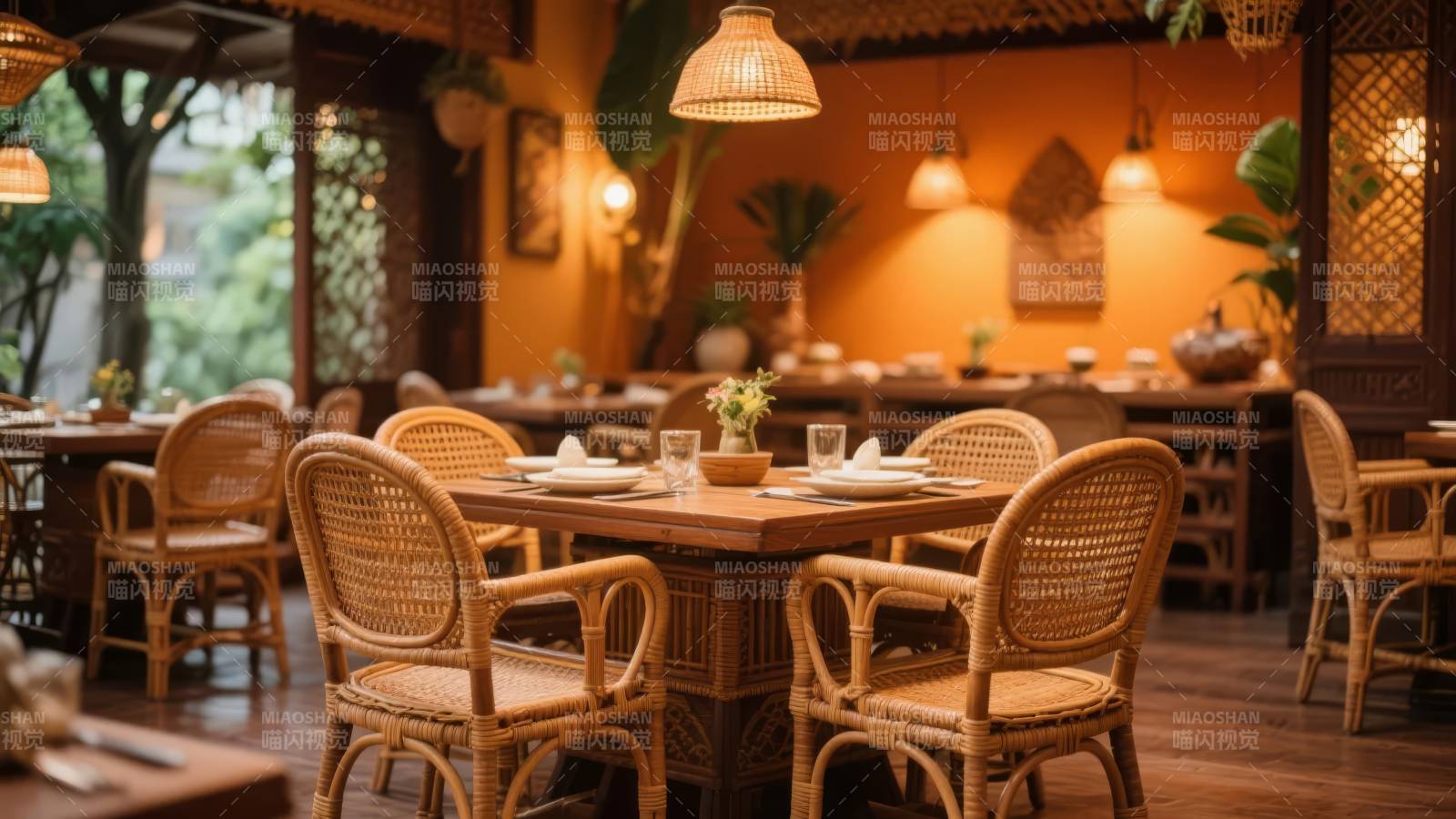 温馨餐厅静谧一角图片