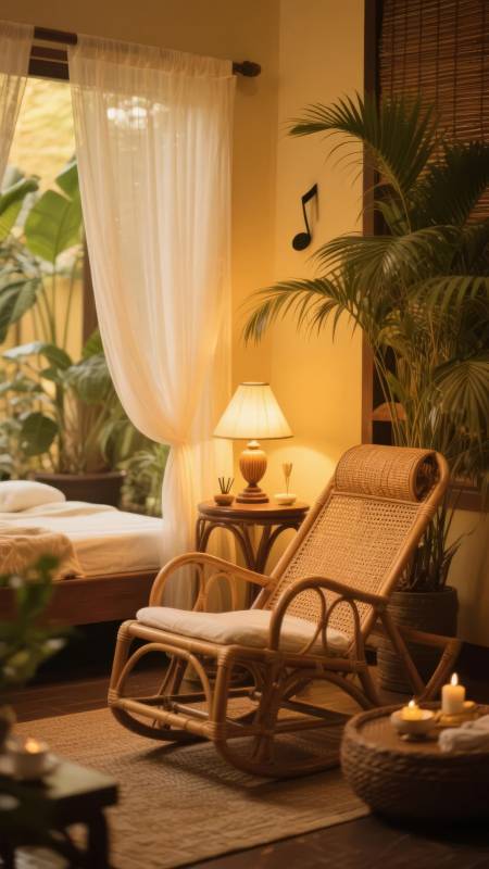 热带风情卧室一角图片