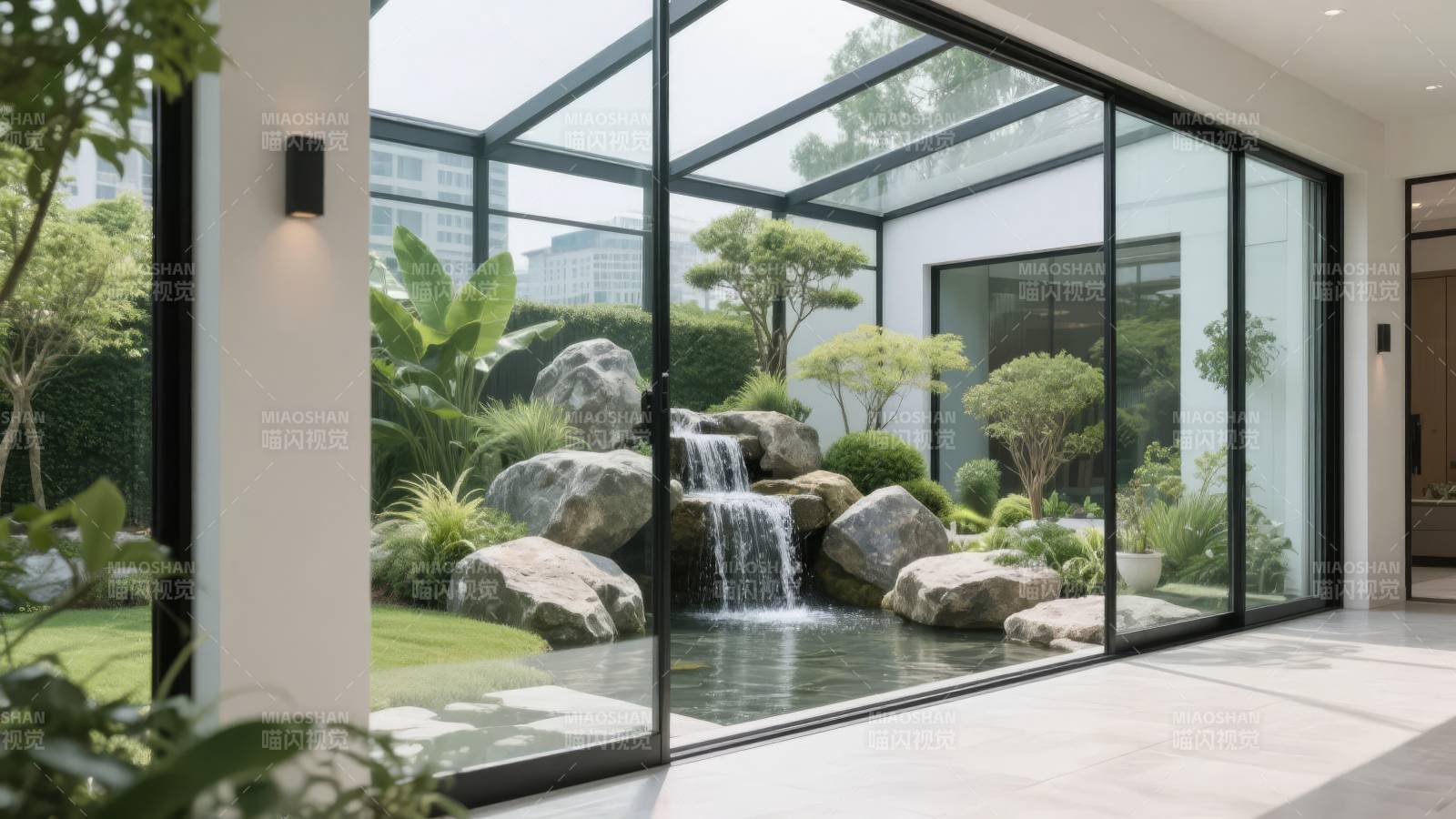 庭院流水景致图片