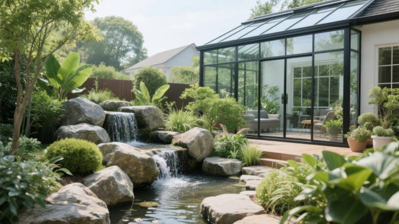 庭院流水景致图片