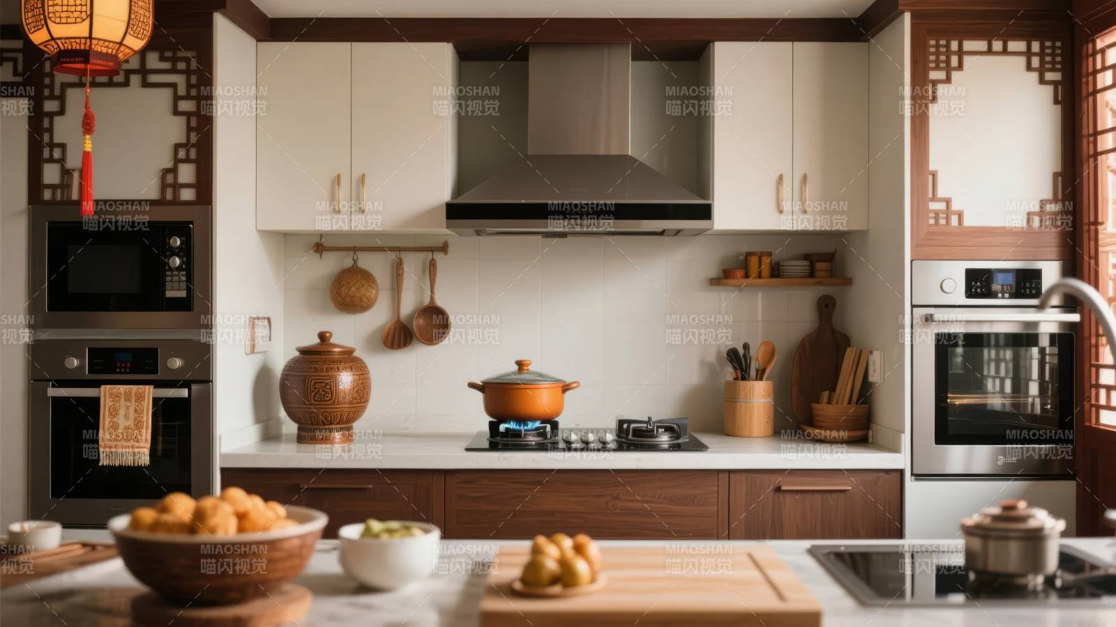 中式厨房温馨一角图片